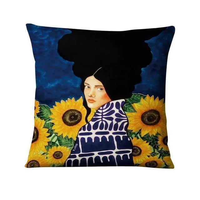 Home Daily Character Painted Linen Pillowcase - Bellarte Enchanté Home Daily Character Painted Linen Pillowcase